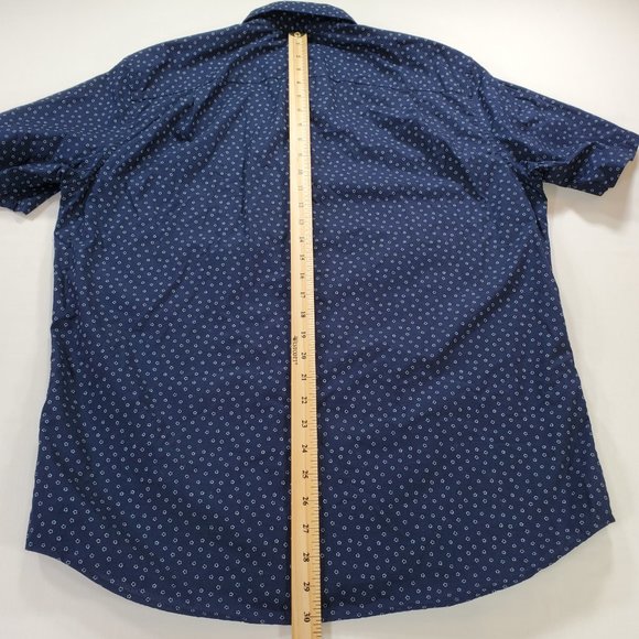 Uniqlo Shirt Men Large Navy Blue Regular Fit Short Sleeve Casual Button Up - Picture 11 of 12